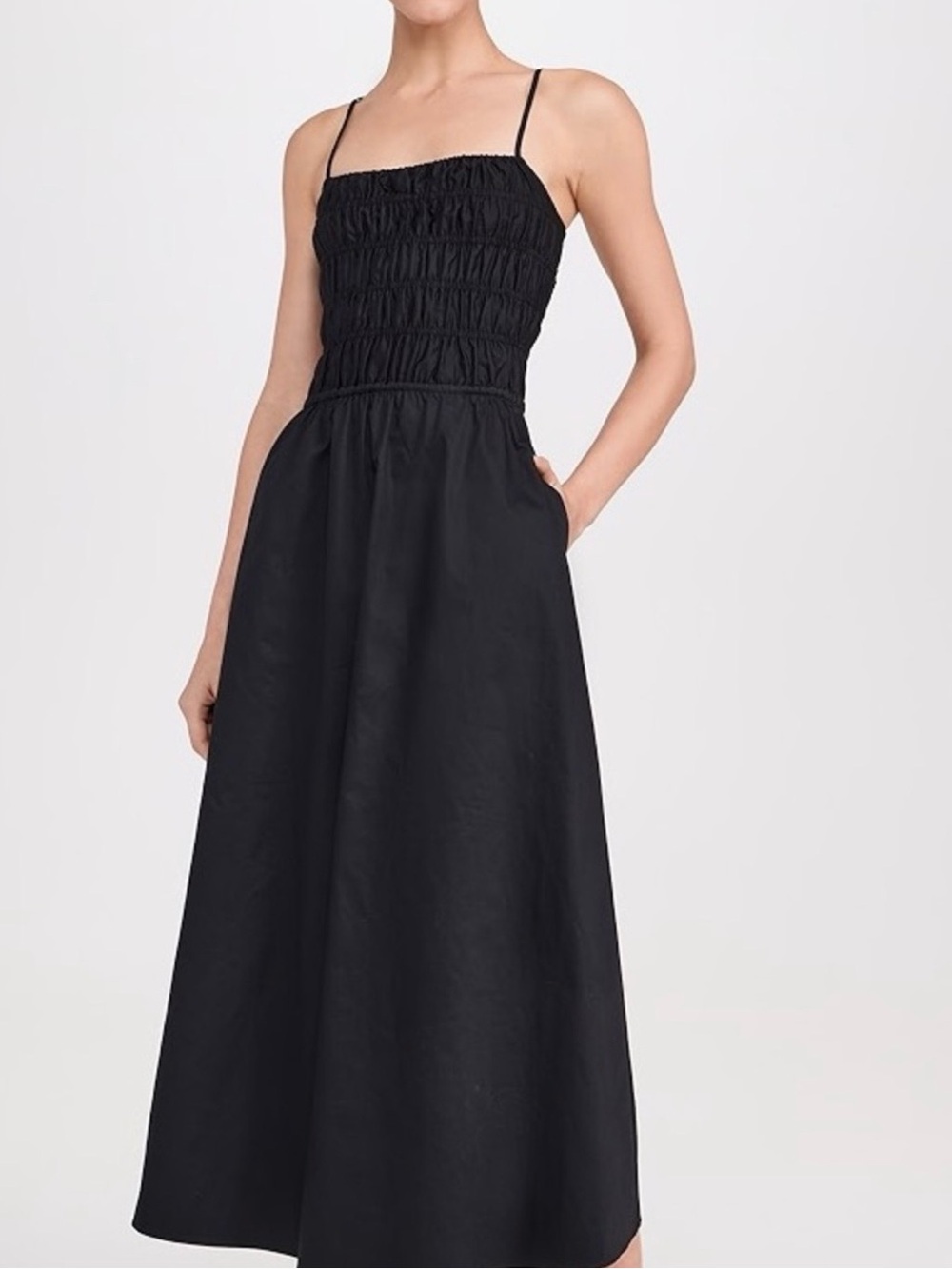 ASTR the Label Black Smocked Maxi Dress
